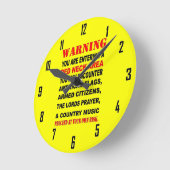 HORLOGE RONDE COUVERTURE ROUGE (Angle)