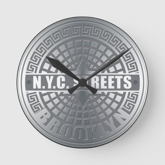 Horloge Ronde Couvertures de trou d'homme Brooklyn (Recto)
