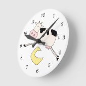 Horloge Ronde Cow Jumps Over Moon (Angle)