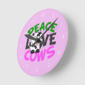 Horloge Ronde Cow Love Cute Rose (Angle)