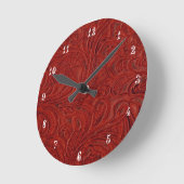 Horloge Ronde Cowboy Pays Rouge Boîte à outils en cuir Look
