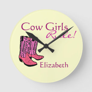 Horloge Ronde Cowgirl Pink Boots