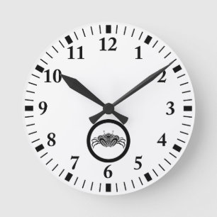 Horloge Ronde Crabe de mer de face en cercle