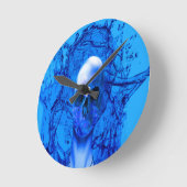 Horloge Ronde crâne bleu Alien (Angle)