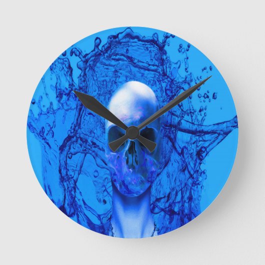 Horloge Ronde crâne bleu Alien (Recto)