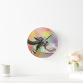 Horloge Ronde Crâne de buffle sur un Arrière - plan d'aquarelle (Maison)