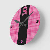 Horloge Ronde Crâne de fraise (Angle)