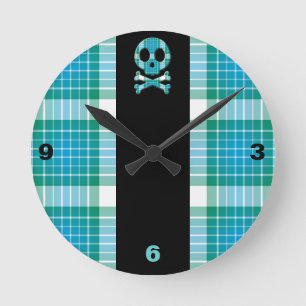 Horloge Ronde Crâne de plaid d'océan