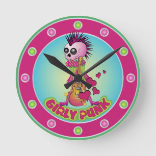 Horloge Ronde Crâne de punk