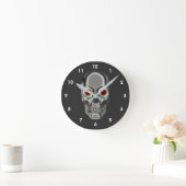 Horloge Ronde Crâne déplaisant avec yeux rouges (Maison)