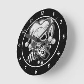 Horloge Ronde Crâne Evil Jester (Angle)