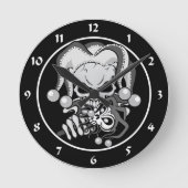 Horloge Ronde Crâne Evil Jester (Recto)