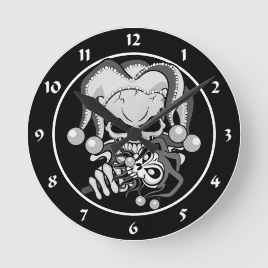 Horloge Ronde Crâne Evil Jester (Recto)