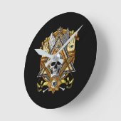 Horloge Ronde Crâne masonique (Angle)