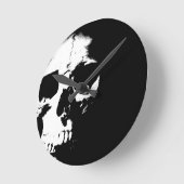 Horloge Ronde Crâne noir et blanc (Angle)