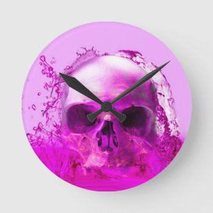 Horloge Ronde Crâne pourpre dans l'eau