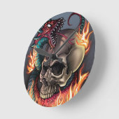 Horloge Ronde Crâne + serpent (Angle)