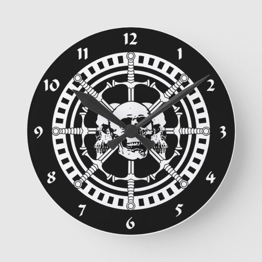 Horloge Ronde Crânes avec épées (Recto)