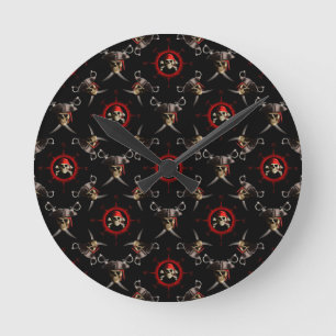 Horloge Ronde Crânes de pirate