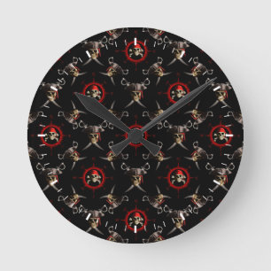 Horloge Ronde Crânes de pirate
