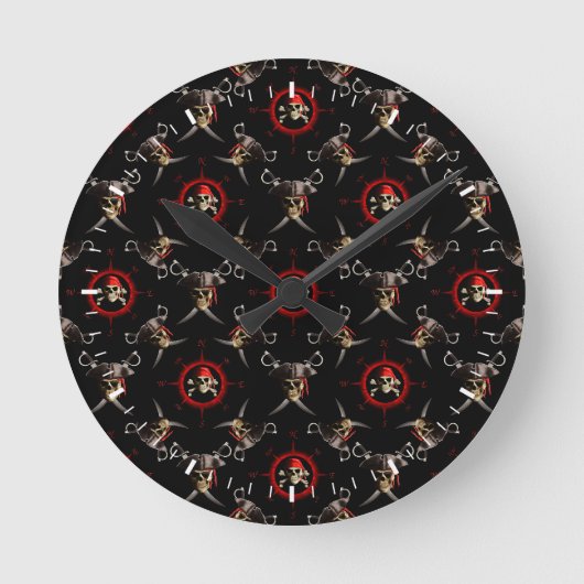 Horloge Ronde Crânes de pirate (Recto)