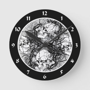 Horloge Ronde Crânes d'Imaginaire