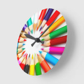 Horloge Ronde Crayons de couleur (Angle)