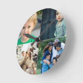 Horloge Ronde Create Your Own 4 Photo Collage (Angle)
