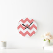 Horloge Ronde Create Your Own Big Light Coral Zigzag (Maison)