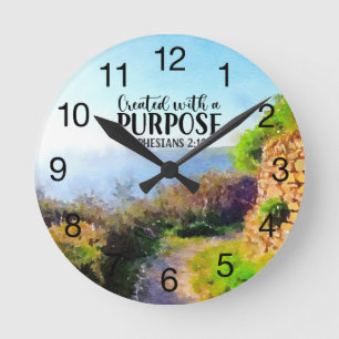 Horloge Ronde Created with a Purpose Ephesians Wall Clock