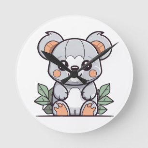 Horloge Ronde Création Kawaii Magic Koala Vector