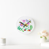 Horloge Ronde Créatures de jardin heureuses (Maison)