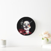 Horloge Ronde Creepy geisha (Maison)
