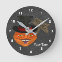 Creepy Pumpkin Face In Top Hat