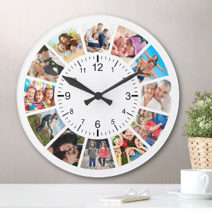 Horloge Ronde Créez votre propre famille de collage photo person