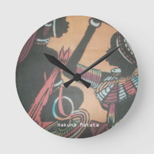 Horloge Ronde Créez votre propre Hakuna Matata Masai Girl jolie