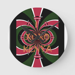 Horloge Ronde Créez votre propre œuvre d'art avec le drapeau I L