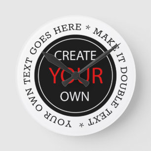 Horloge Ronde Créez votre propre - Personnalisé, marqué / Bois