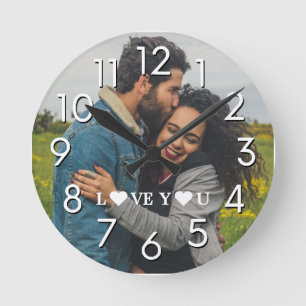 Horloge Ronde Créez votre propre photo Couple One moderne