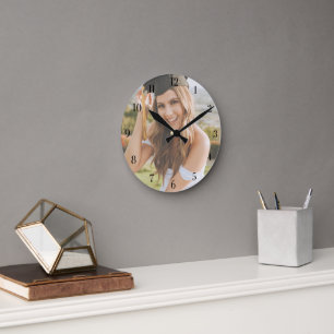 Horloge Ronde Créez Votre Propre Photo de Diplômé Personnalisée