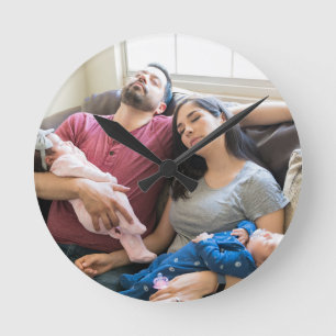 Horloge Ronde Créez Votre Propre Photo personnalisée DIY Famille