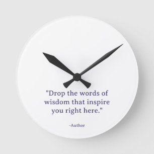 Horloge Ronde Créez Votre Propre Texte Moderne Motivationnel