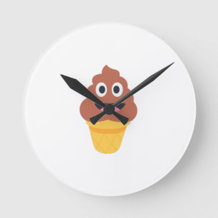Horloge Ronde crème glacée cône émoji