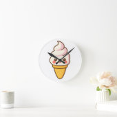 Horloge Ronde Crème glacée Kawaii douce (Maison)
