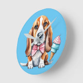 Horloge Ronde Crème glacée mignonne pour chien (Angle)