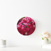 Horloge Ronde Crepe Myrtle Tree Magenta Floral (Maison)