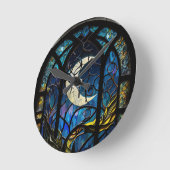 Horloge Ronde Crescent Lune Verre Tissé (Angle)