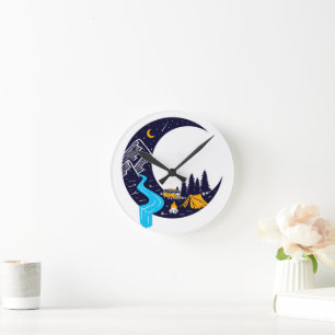 Horloge Ronde Crescent Moon Adventure Camping