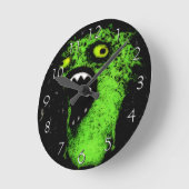 Horloge Ronde Cri perçant vert (Angle)