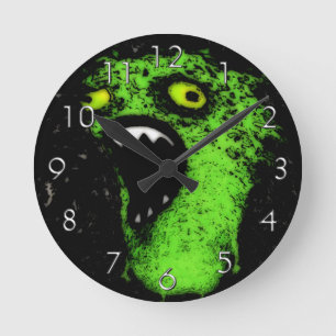 Horloge Ronde Cri perçant vert